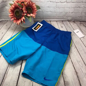 NWT nike boys swim trunks blue